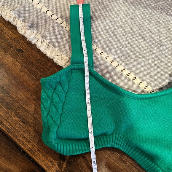 Princess Polly cable-knit green bra top, EUC, M/L, see photos, top only, summer - Picture 7 of 8